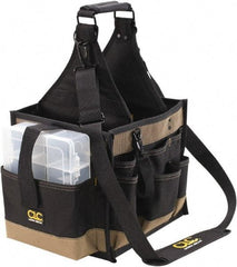CLC - 23 Pocket Black & Brown Polyester Tool Bag - 11" Wide x 10" Deep x 19" High - Exact Tool & Supply