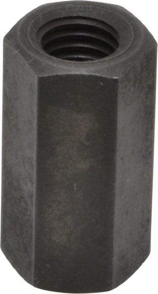Gibraltar - M12x1.75 Thread, 36mm OAL Steel Standard Coupling Nut - Black Phosphate Coated, 18mm Width Across Flats, 20.8mm Width Across Points - Exact Tool & Supply