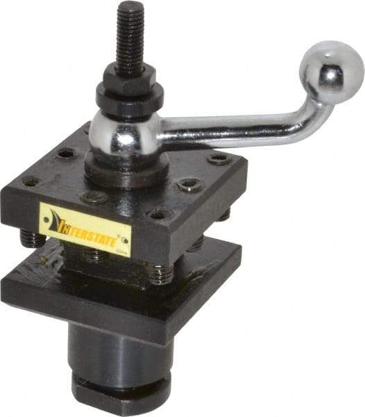 Interstate - 6 to 12 Inch Lathe Swing, Square Indexing Turret - 3/4 to 1-5/16 Inch Centerline Height Range - Exact Tool & Supply