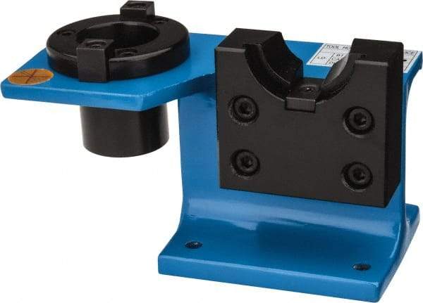Interstate - 2 Positions, CAT40 Compatible Tool Holder Tightening Fixture - 3.74" Head Diam, 209.8mm Base Length, 128mm Overall Height - Exact Tool & Supply