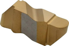 Tool-Flo - 3094FLRP Grade GP3, 4.8mm Cutting Width Carbide Grooving Insert - 4.57mm Max Depth of Cut, Right Hand, 3/32" Corner Radius, TiN Finish - Exact Tool & Supply