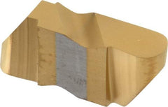 Tool-Flo - 4125FLR Grade GP3, 1/4" Cutting Width Carbide Grooving Insert - 6.35mm Max Depth of Cut, Right Hand, 1/8" Corner Radius, TiN Finish - Exact Tool & Supply
