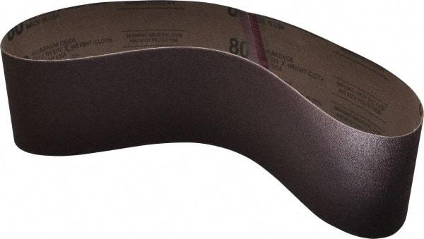 Tru-Maxx - 4" Wide x 36" OAL, 80 Grit, Aluminum Oxide Abrasive Belt - Aluminum Oxide, Medium, Coated - Exact Tool & Supply
