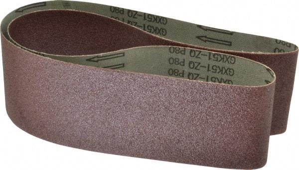 Tru-Maxx - 4" Wide x 54" OAL, 80 Grit, Aluminum Oxide Abrasive Belt - Aluminum Oxide, Medium, Coated - Exact Tool & Supply