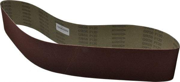 Tru-Maxx - 4" Wide x 54" OAL, 120 Grit, Aluminum Oxide Abrasive Belt - Aluminum Oxide, Fine, Coated - Exact Tool & Supply