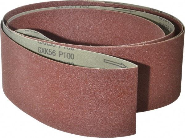 Tru-Maxx - 4" Wide x 132" OAL, 100 Grit, Aluminum Oxide Abrasive Belt - Aluminum Oxide, Fine, Coated - Exact Tool & Supply