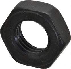 Gibraltar - 1-8 UNC Alloy Steel Right Hand Heavy Hex Jam Nut - 1-5/8" Across Flats, 35/64" High, Black Oxide Finish - Exact Tool & Supply