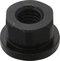 Gibraltar - 3/8-16 Steel Black Oxide Spherical Flange Nut - Grade 12L14, 1/2" High, 7/8" Diam x 1/8" High Flange, 1-1/4" Radius - Exact Tool & Supply