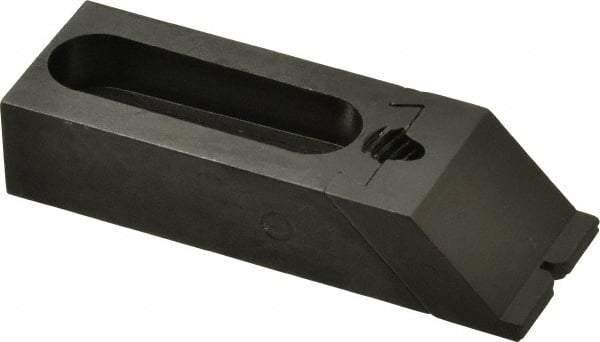 Jergens - 2-1/2" OAL x 1" Overall Width, Standard Grip Nose, Steel Manual Edge Clamp - Black Oxide Coating, 5/8" High, 5/16" Socket Cap Screw Slot, 1-3/4" Travel - Exact Tool & Supply