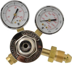 Miller-Smith - 580 CGA Inlet Connection, Female Fitting, 150 Max psi, Argon & Nitrogen Welding Regulator - 5/8-18 RH Internal Thread, Right Hand Rotation - Exact Tool & Supply