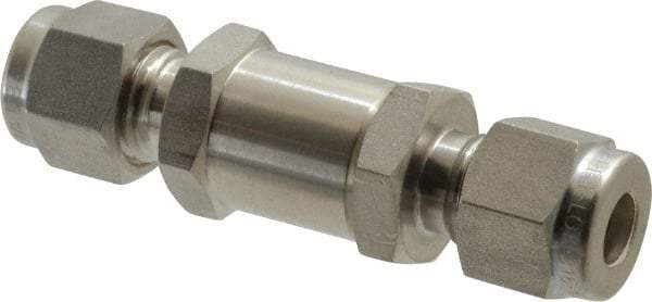 Ham-Let - 1/4" Stainless Steel Check Valve - Inline, Comp x Comp, 3,000 WOG - Exact Tool & Supply