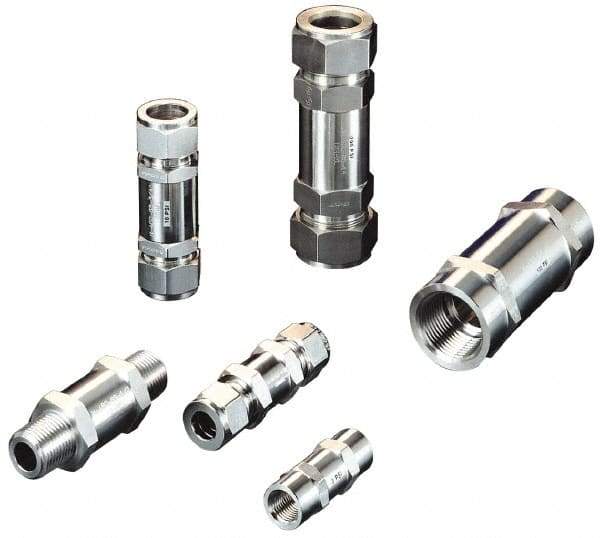 Ham-Let - 1/8" Stainless Steel Check Valve - Inline, MNPT x MNPT, 3,000 WOG - Exact Tool & Supply