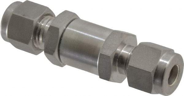 Ham-Let - 1/4" Stainless Steel Check Valve - Inline, Comp x Comp, 3,000 WOG - Exact Tool & Supply