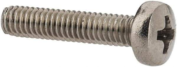 Value Collection - M2.5x0.45 Metric Coarse, 12mm Length Under Head Phillips Drive Machine Screw - Pan Head, Grade 18-8 & A2 Stainless Steel, Uncoated, Without Washer - Exact Tool & Supply