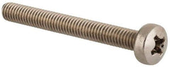 Value Collection - M4x0.70 Metric Coarse, 35mm Length Under Head Phillips Drive Machine Screw - Pan Head, Grade 18-8 & A2 Stainless Steel, Uncoated, Without Washer - Exact Tool & Supply