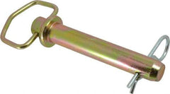 Made in USA - 1" Pin Diam, 5-3/4" Long, Zinc Plated Steel Pull Ring Hitch Pin - 4-3/4" Usable Length - Exact Tool & Supply