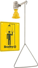 Bradley - Plumbed Drench Showers Mount: Vertical Shower Head Material: Plastic - Exact Tool & Supply