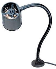 Made in USA - 18 Inch, Gooseneck, Magnetic Mounted, Incandescent, Black, General Purpose Task Light - 100 Watt, 120 Volt, Nonmagnifying - Exact Tool & Supply