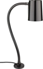 Made in USA - 24 Inch, Gooseneck, Magnetic Mounted, Incandescent, Black, General Purpose Task Light - 100 Watt, 120 Volt, Nonmagnifying - Exact Tool & Supply