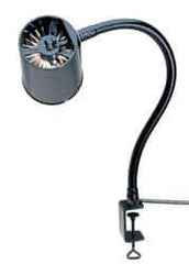 Made in USA - 18 Inch, Gooseneck, Clamp on, Incandescent, Black, General Purpose Task Light - 100 Watt, 120 Volt, Nonmagnifying - Exact Tool & Supply