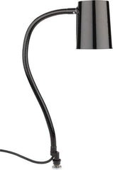 Made in USA - 24 Inch, Gooseneck, Coupler Mounted, Halogen & Incandescent, Black, General Purpose Task Light - 100 Watt, 120 Volt, Nonmagnifying - Exact Tool & Supply