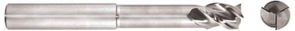 Niagara Cutter - 1", 1-1/4" LOC, 1" Shank Diam, 6" OAL, 3 Flute, Solid Carbide Square End Mill - Single End, Uncoated, Spiral Flute, 45° Helix, Centercutting, Right Hand Cut, Right Hand Flute, Series AN345 - Exact Tool & Supply