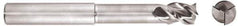 Niagara Cutter - 1", 1-1/4" LOC, 1" Shank Diam, 6" OAL, 3 Flute, Solid Carbide Square End Mill - Single End, Uncoated, Spiral Flute, 45° Helix, Centercutting, Right Hand Cut, Right Hand Flute, Series AN345 - Exact Tool & Supply