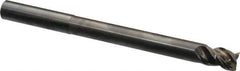 Niagara Cutter - 1/2", 5/8" LOC, 1/2" Shank Diam, 6" OAL, 3 Flute, Solid Carbide Square End Mill - Single End, Uncoated, Spiral Flute, 45° Helix, Centercutting, Right Hand Cut, Right Hand Flute, Series AN345 - Exact Tool & Supply