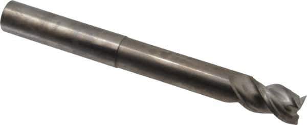 Niagara Cutter - 3/4", 1" LOC, 3/4" Shank Diam, 7" OAL, 3 Flute, Solid Carbide Square End Mill - Single End, Uncoated, Spiral Flute, 45° Helix, Centercutting, Right Hand Cut, Right Hand Flute, Series AN345 - Exact Tool & Supply