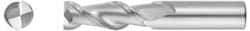 Niagara Cutter - 3/4", 1-5/8" LOC, 3/4" Shank Diam, 4" OAL, 2 Flute, Solid Carbide Square End Mill - Single End, Uncoated, Spiral Flute, 45° Helix, Centercutting, Right Hand Cut, Right Hand Flute, Series A245 - Exact Tool & Supply
