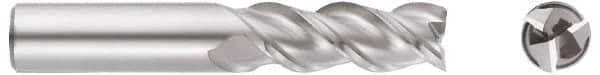 Niagara Cutter - 5/8", 2-1/2" LOC, 5/8" Shank Diam, 5" OAL, 3 Flute, Solid Carbide Square End Mill - Single End, TiCN Finish, Spiral Flute, 45° Helix, Centercutting, Right Hand Cut, Right Hand Flute, Series A345 - Exact Tool & Supply