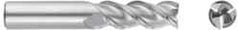 Niagara Cutter - 5/16", 1-1/4" LOC, 5/16" Shank Diam, 3-1/2" OAL, 3 Flute, Solid Carbide Square End Mill - Single End, Uncoated, Spiral Flute, 45° Helix, Centercutting, Right Hand Cut, Right Hand Flute, Series A345 - Exact Tool & Supply