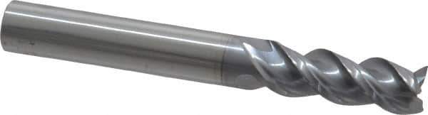 Niagara Cutter - 5/16", 13/16" LOC, 5/16" Shank Diam, 2-1/2" OAL, 3 Flute, Solid Carbide Square End Mill - Single End, TiCN Finish, Spiral Flute, 45° Helix, Centercutting, Right Hand Cut, Right Hand Flute, Series A345 - Exact Tool & Supply