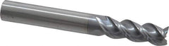 Niagara Cutter - 5/16", 13/16" LOC, 5/16" Shank Diam, 2-1/2" OAL, 3 Flute, Solid Carbide Square End Mill - Single End, TiCN Finish, Spiral Flute, 45° Helix, Centercutting, Right Hand Cut, Right Hand Flute, Series A345 - Exact Tool & Supply