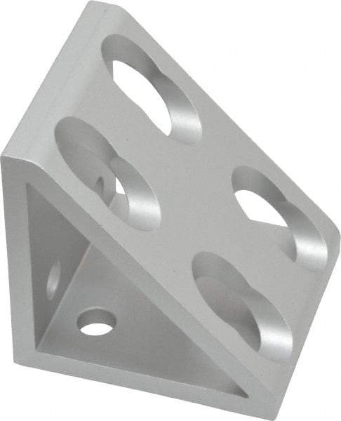 80/20 Inc. - 1-7/8" Wide, 2" High, Open Shelving 8 Hole Inside Corner Gusset - Aluminum, 2" Deep, Use with Series 10 & Bolt Kit 3393 - Exact Tool & Supply