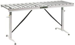 HTC - 66 Inch Long x 43-1/2 Inch High Portable Folding Conveyor - 500 Lbs. Limit, with 17 and 24 Inch Wide Rollers - Exact Tool & Supply