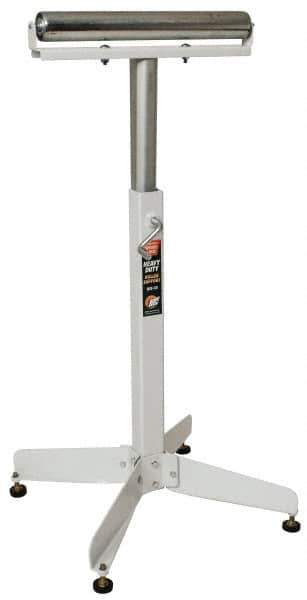 HTC - 16 Inch Long x 43 Inch High Heavy Duty Roller Support - 350 Lbs. Limit, with 1 and 2 Inch Wide Rollers - Exact Tool & Supply