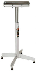 HTC - 16 Inch Long x 43 Inch High Heavy Duty Roller Support - 350 Lbs. Limit, with 1 and 2 Inch Wide Rollers - Exact Tool & Supply