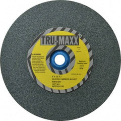 Tru-Maxx - 80 Grit Silicon Carbide Bench & Pedestal Grinding Wheel - 6" Diam x 1" Hole x 1/2" Thick, 5410 Max RPM, K Hardness, Medium Grade , Vitrified Bond - Exact Tool & Supply