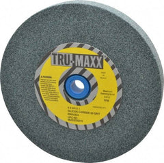 Tru-Maxx - 60 Grit Silicon Carbide Bench & Pedestal Grinding Wheel - 6" Diam x 1" Hole x 3/4" Thick, 5410 Max RPM, K Hardness, Medium Grade , Vitrified Bond - Exact Tool & Supply