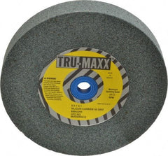 Tru-Maxx - 60 Grit Silicon Carbide Bench & Pedestal Grinding Wheel - 6" Diam x 1" Hole x 1" Thick, 5410 Max RPM, K Hardness, Medium Grade , Vitrified Bond - Exact Tool & Supply