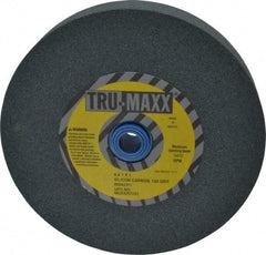 Tru-Maxx - 120 Grit Silicon Carbide Bench & Pedestal Grinding Wheel - 6" Diam x 1" Hole x 1" Thick, 5410 Max RPM, K Hardness, Fine Grade , Vitrified Bond - Exact Tool & Supply