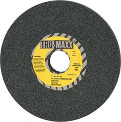 Tru-Maxx - 60 Grit Silicon Carbide Bench & Pedestal Grinding Wheel - 7" Diam x 1-1/4" Hole x 3/4" Thick, 3600 Max RPM, K Hardness, Medium Grade , Vitrified Bond - Exact Tool & Supply