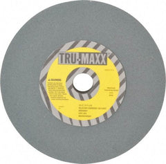 Tru-Maxx - 120 Grit Silicon Carbide Bench & Pedestal Grinding Wheel - 10" Diam x 1-1/4" Hole x 1" Thick, 3250 Max RPM, K Hardness, Fine Grade , Vitrified Bond - Exact Tool & Supply