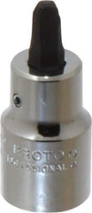 Proto - 1/2" Drive Phillips Screwdriver Socket - 2-5/32" OAL, #4 Point - Exact Tool & Supply