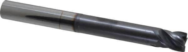Accupro - 5/8", 4 Flute, Single End, Solid Carbide, Corner Chamfer End Mill - 6" OAL, Right Hand Flute, 3/4" LOC, Right Hand Cut, 3-3/8" Extended Reach - Exact Tool & Supply