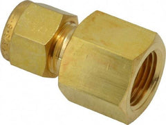 Ham-Let - 3/8" OD, Brass Female Connector - Comp x FNPT Ends - Exact Tool & Supply