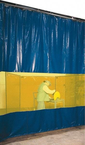 Steiner - 8 Ft. Wide x 8 Ft. High, Vinyl Welding Welding Curtain Kit - Yellow with Universal Mounting Hardware - Exact Tool & Supply