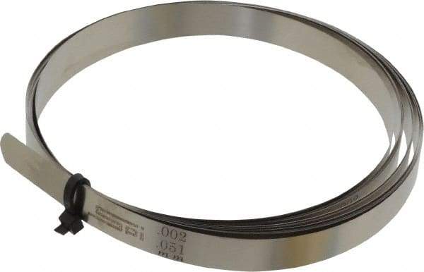 SPI - 0.002 Inch Thick x 25 Ft. Long x 1/2 Inch Wide, Feeler Stock Roll - High Carbon Steel - Exact Tool & Supply