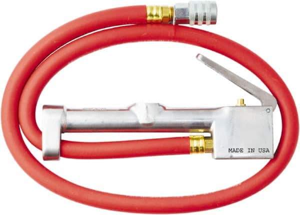 Milton - 160 Max psi Closed Check Aluminum/EPDM Inflator Gauge - Straight Grip Chuck, 1/4 FNPT, 10 to 160 psi Pressure Range - Exact Tool & Supply